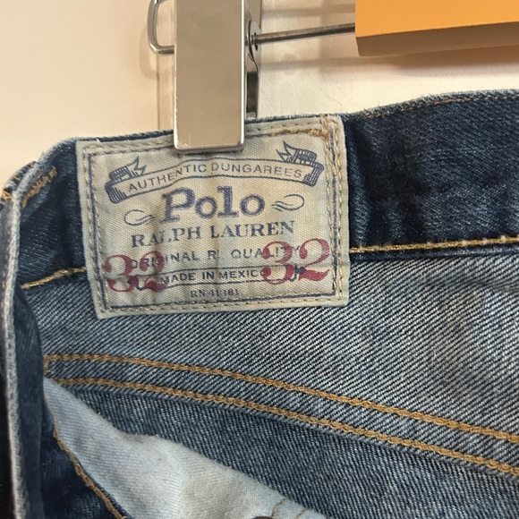 Polo Ralph Lauren Mens Jeans 34 Varick Slim Straight Dark Blue Denim Dungaree - Picture 6 of 10